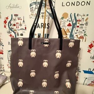 Kate Spade Black and Gray Owl Tote